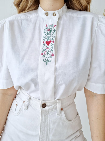 Vintage Embroidered Princess Sleeves Blouse