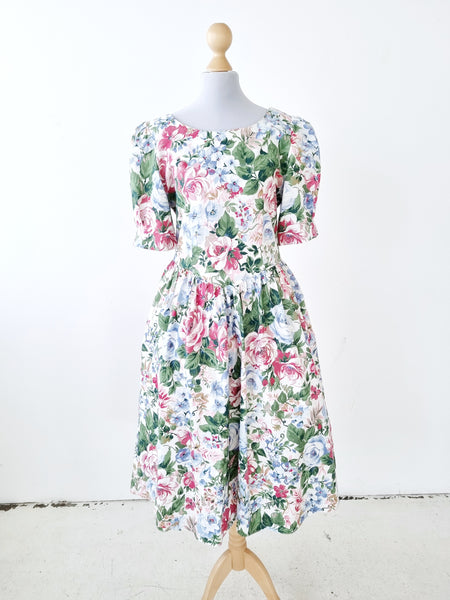 Vintage 80s Petticoat Peony Dress