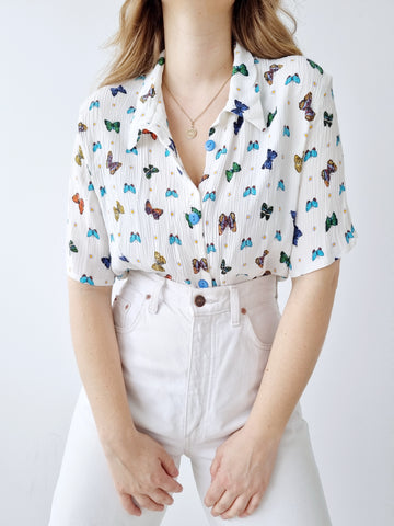 Vintage 90s Butterfly Blouse