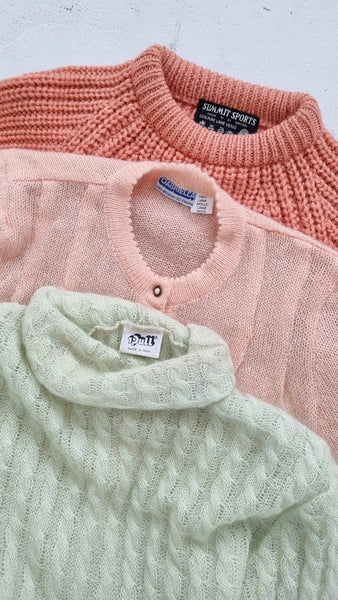 Vintage Soft Pink Wool Cardigan