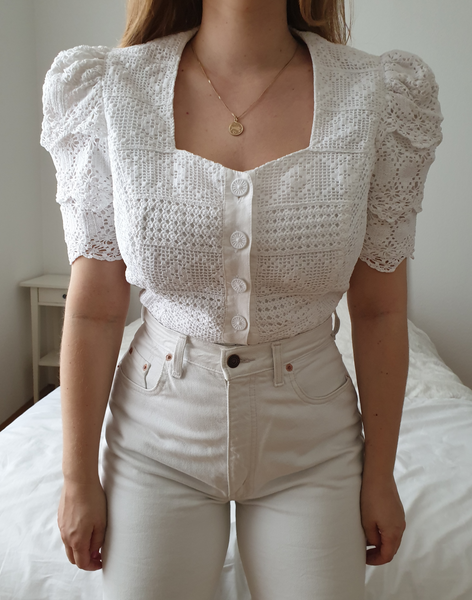  Crochet Layered Sleeves Blouse