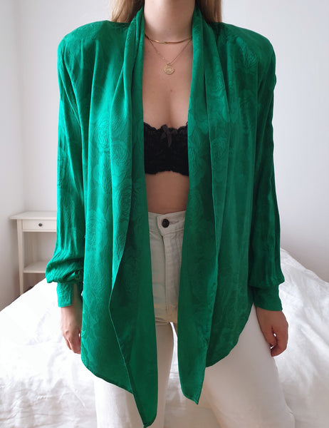Vintage Emerald Silk Jacket