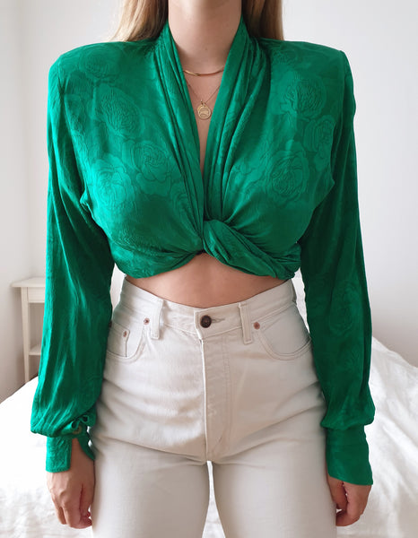 Vintage Emerald Silk Jacket