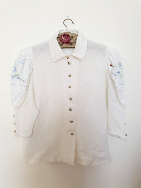  Wildflower Embroidered Sleeve Blouse
