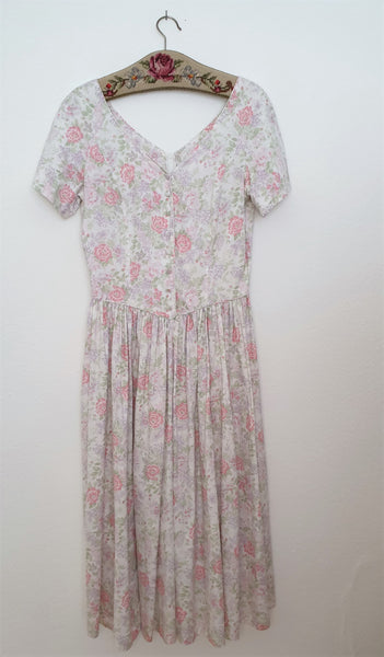   Vintage Laura Ashley Pastel Roses Dress