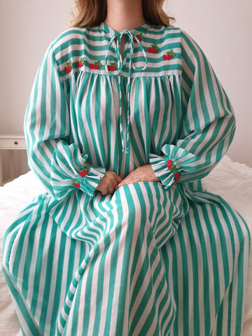  Handmade Striped Strawberry Maxi Dress